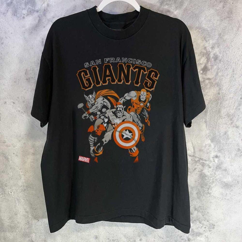 San Francisco Giants Mar Vel Shirt Retro Tee H4 Black Color